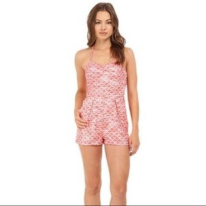 JACK jacquard coral halter romper